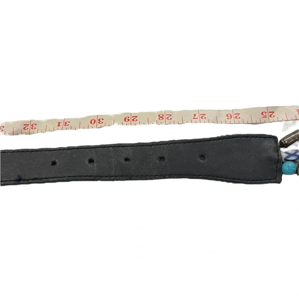 VTG Women’s Beaded Leather Waist Belt The‎ Limited Boho Hippie Festival Medium